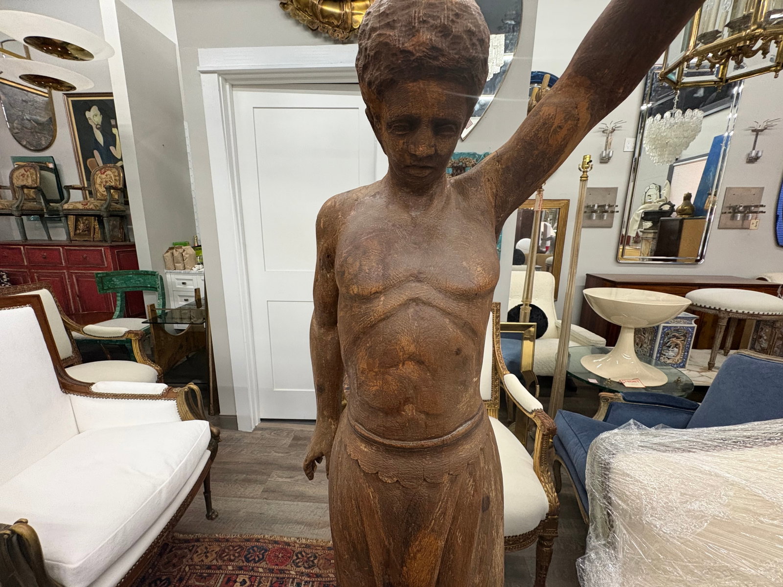 Early 20th Century Italian Carved Male Sculpture - 6