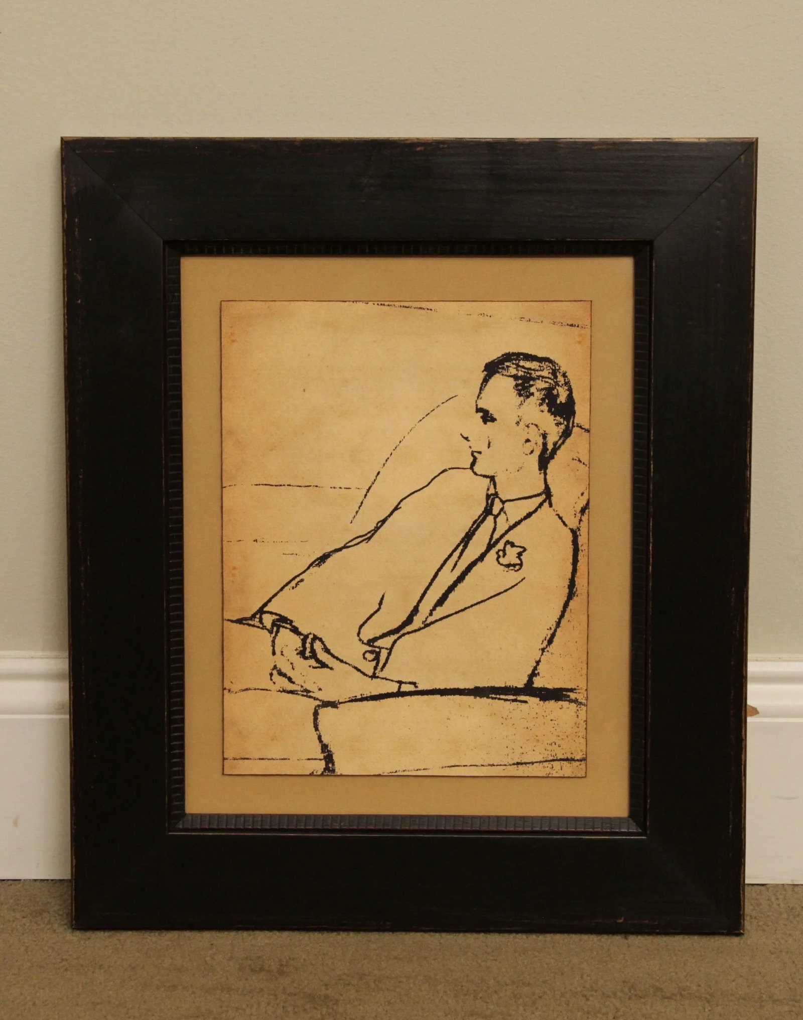 Custom Soicher Marin Sketch, 'Man Seated' - 2