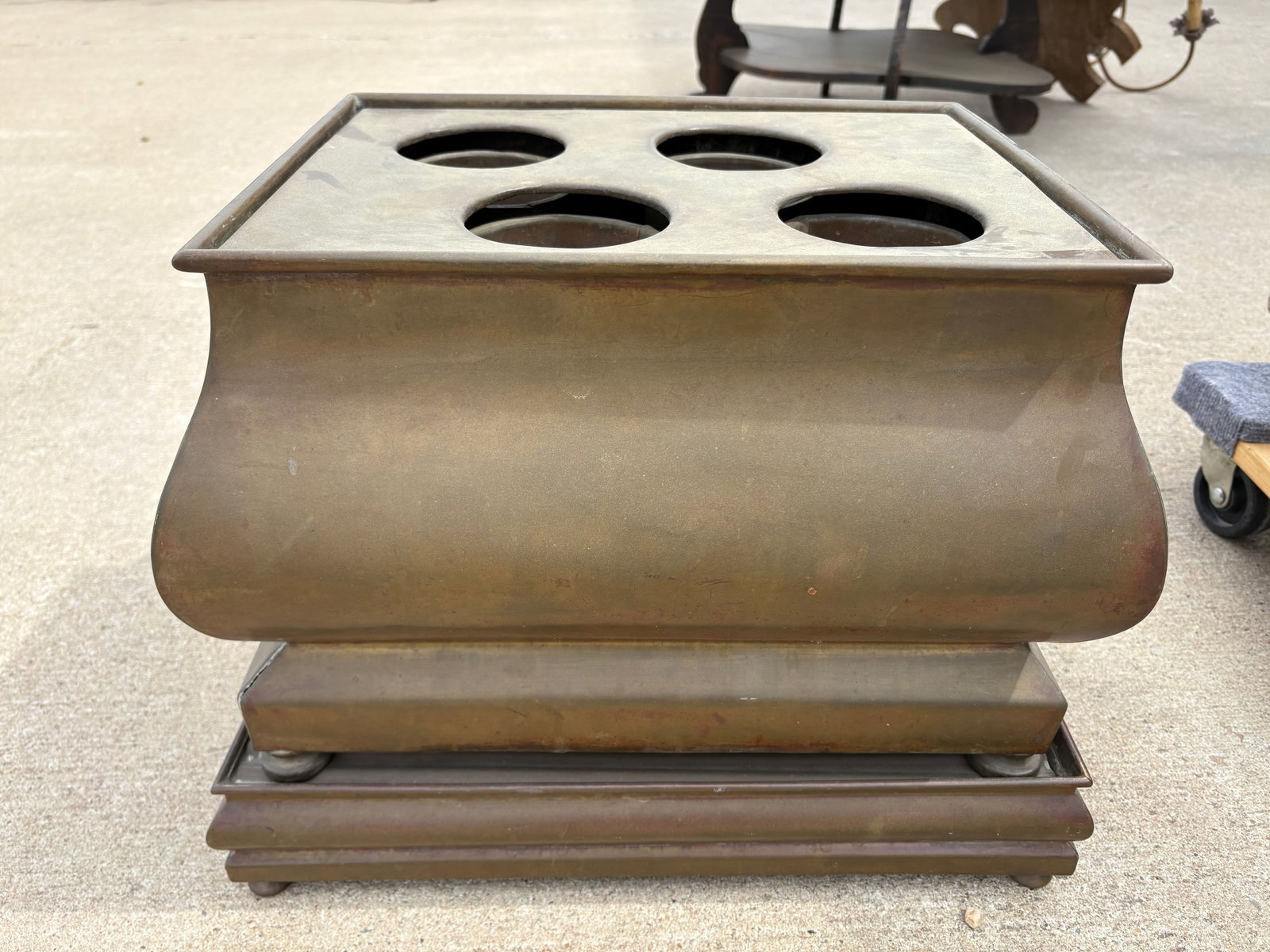 1960s French Brass Multi Bottle Wine Chiller - 3