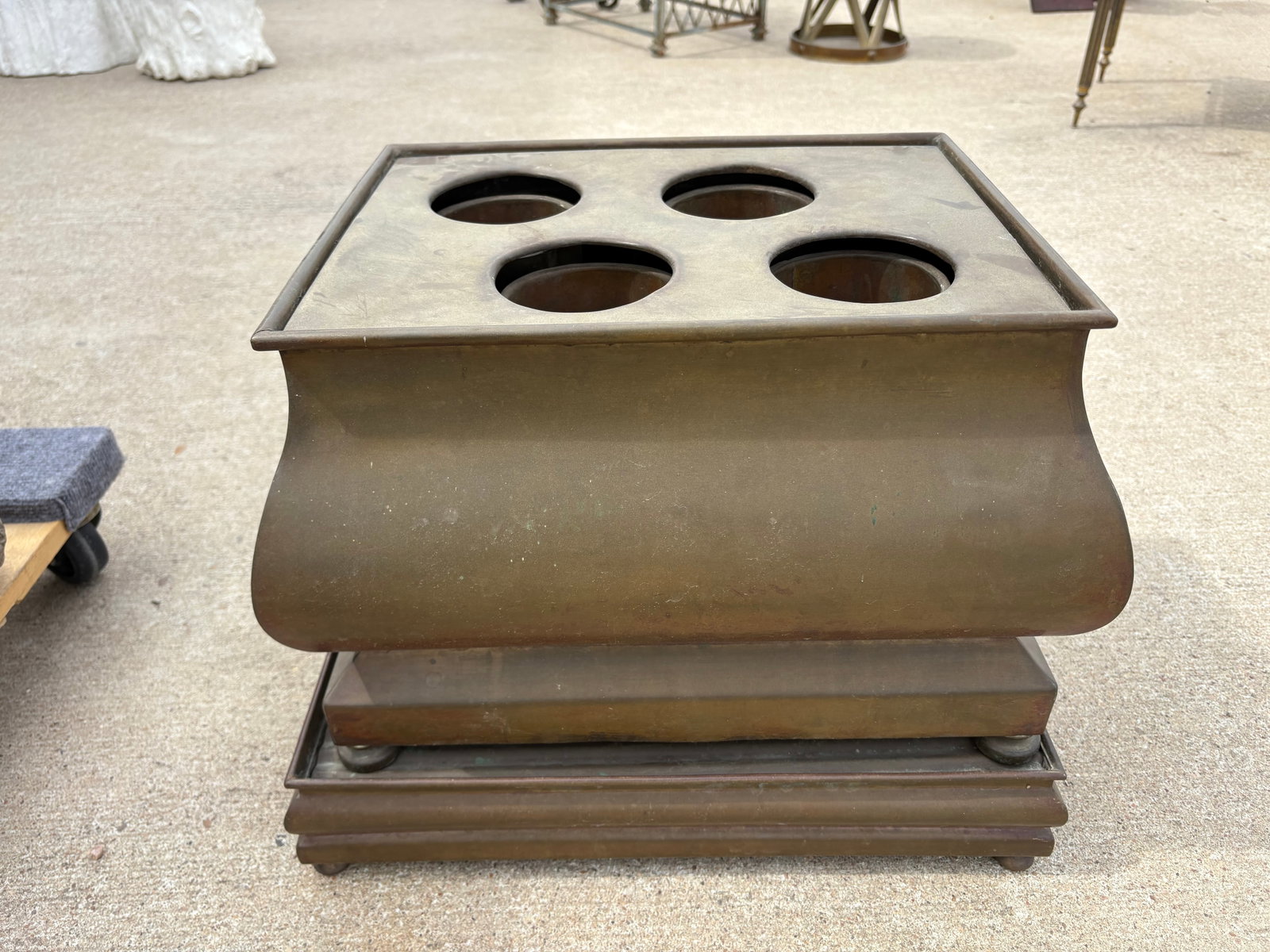 1960s French Brass Multi Bottle Wine Chiller - 7
