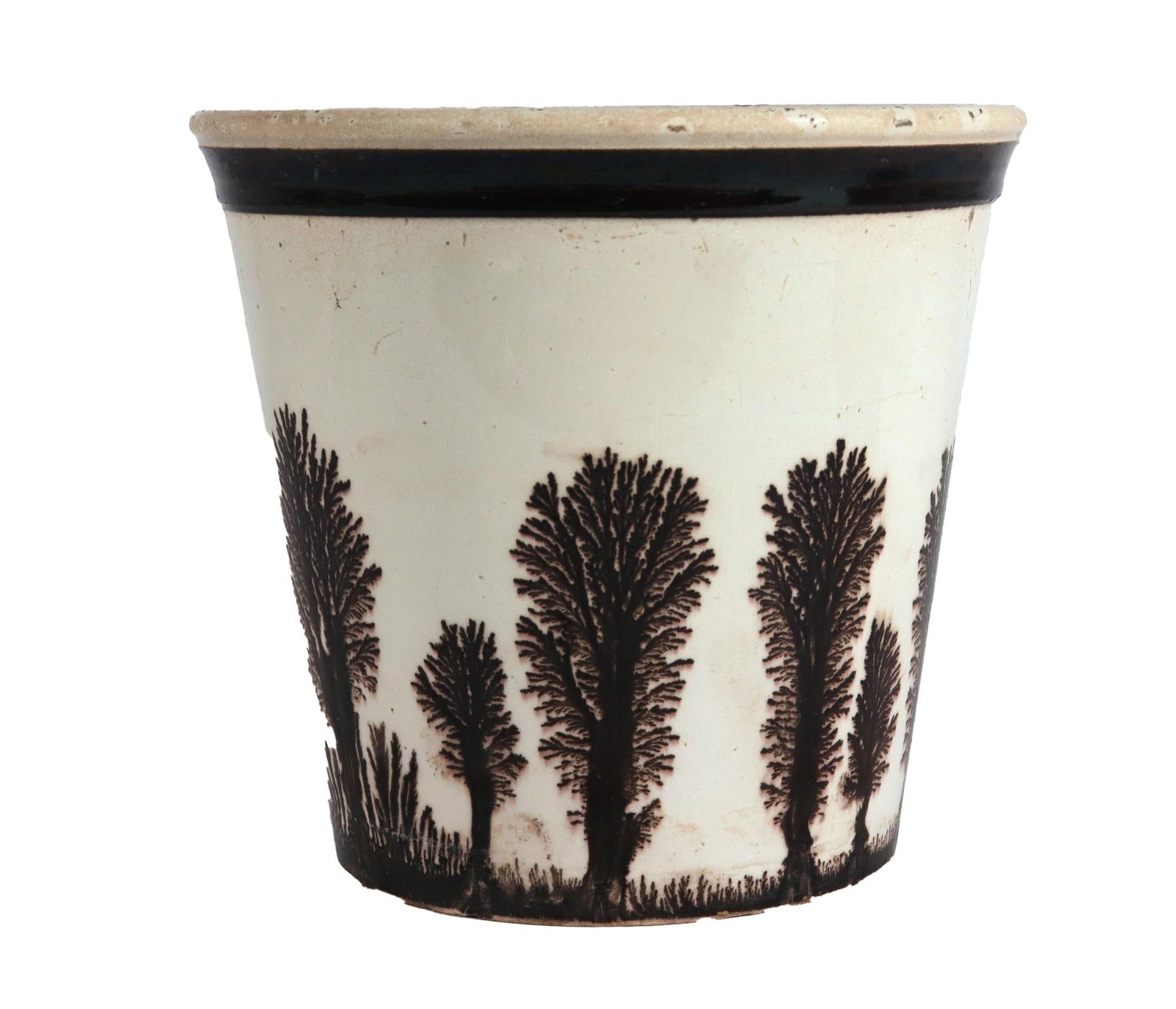 Dendritic Forest: English Mochaware Flower Pot - 2