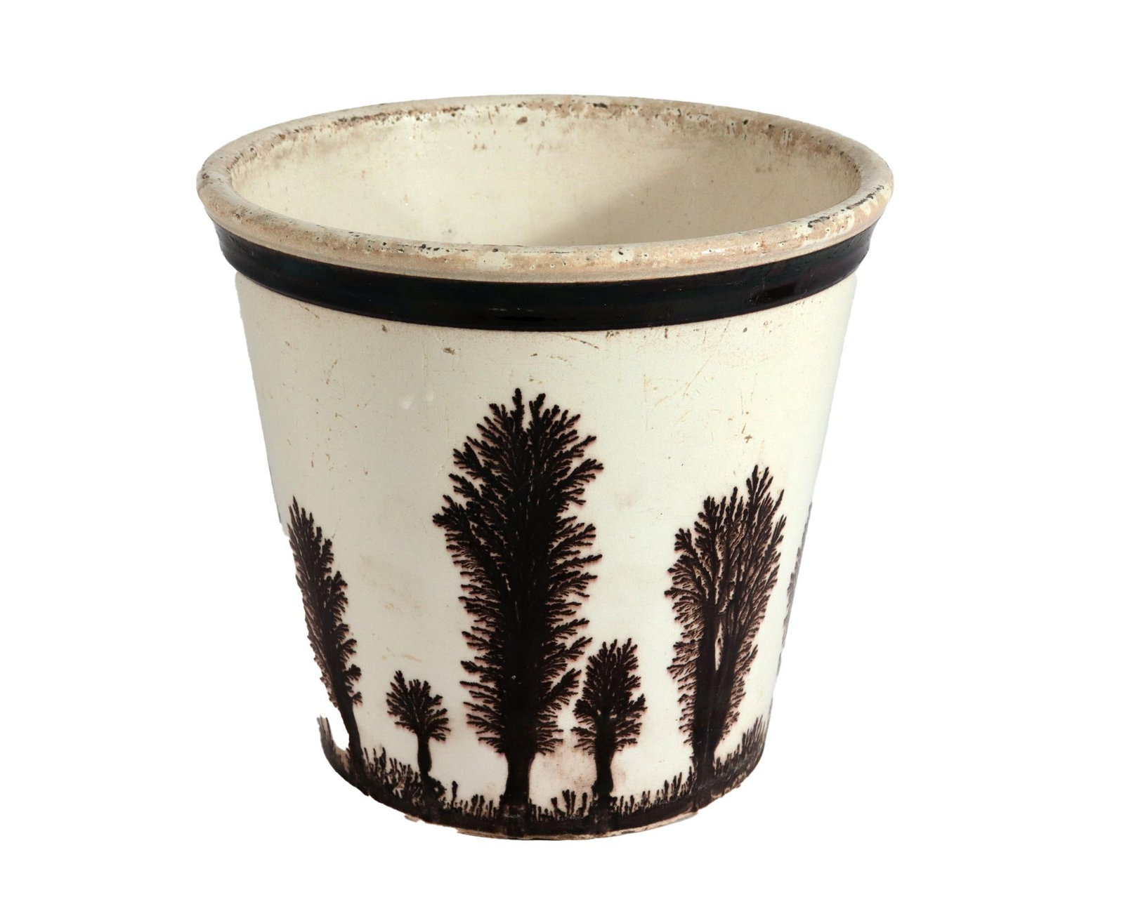 Dendritic Forest: English Mochaware Flower Pot - 7