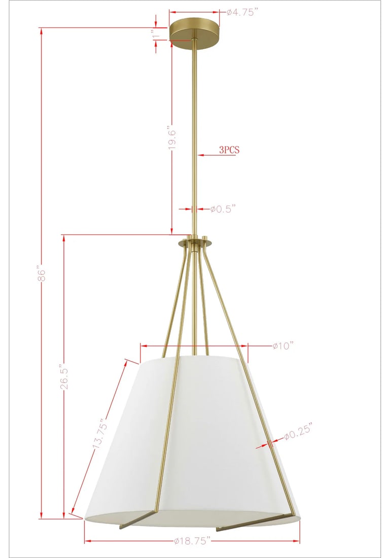Pair of Adaline Gold & White Pendants - 4