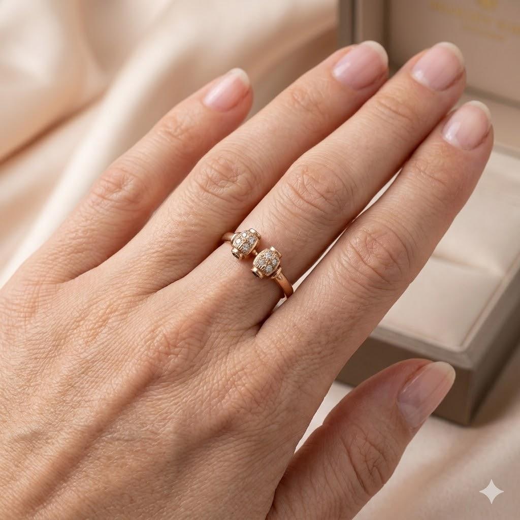 Mid 20th Century Pretty Little Rose Gold Ring, Size 6 - 2