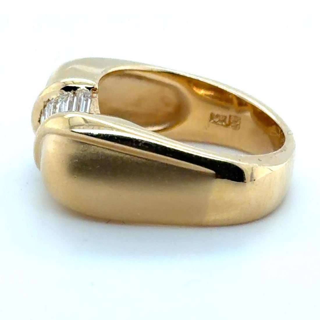 14k Yellow Gold Diamond Ring, Size 6.5 - 4
