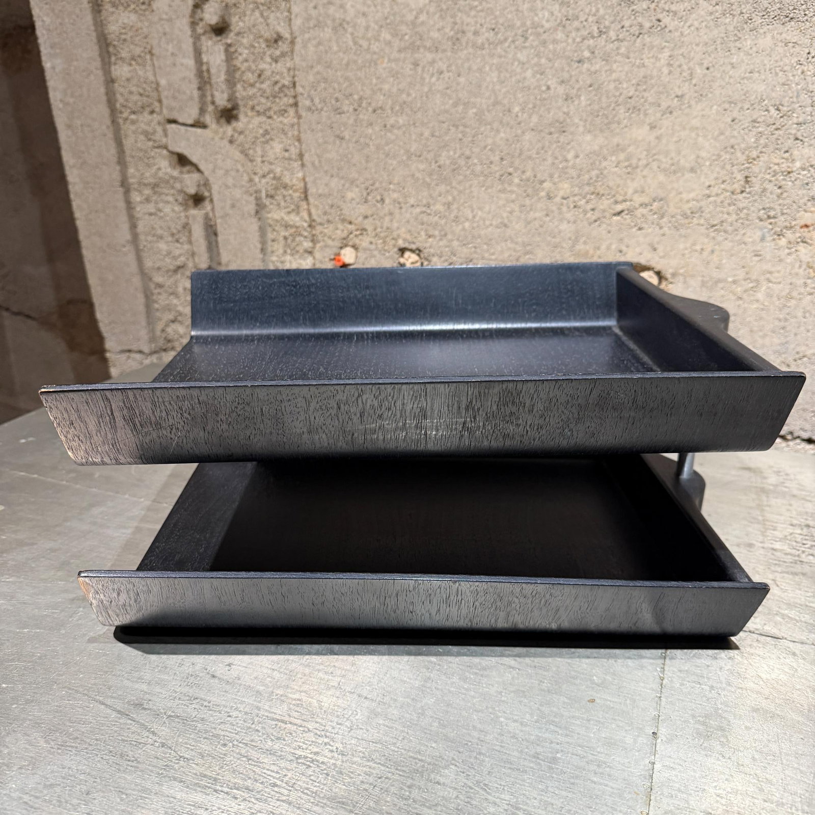 Desk Accessory Designed by Florence Knoll Two-Tier Paper Tray Ebony - 3