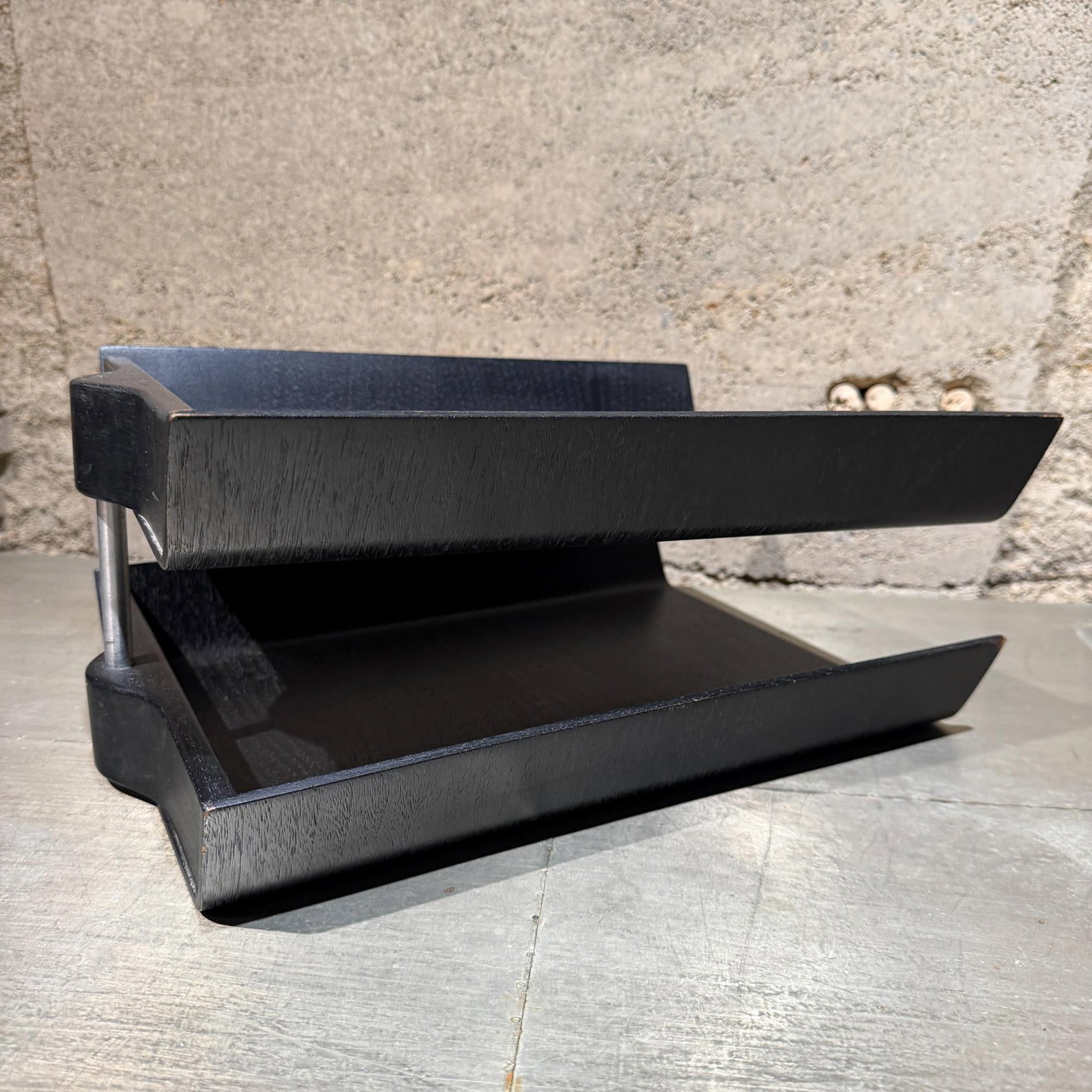 Desk Accessory Designed by Florence Knoll Two-Tier Paper Tray Ebony - 7