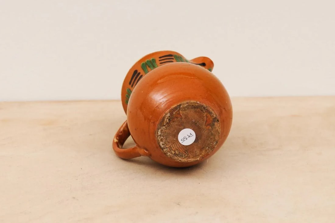 French 19th Century Terracotta Pitcher from Génolhac with Russet Colored Glaze - 3