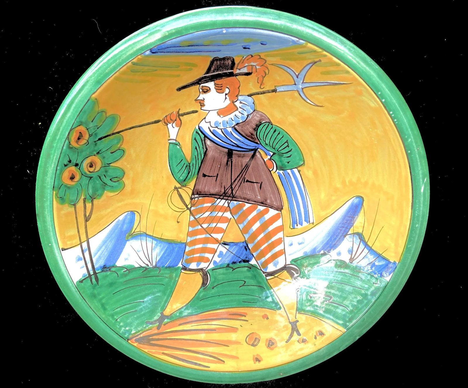Vintage Italian Montelupo Maiolica Pottery Charger - 2