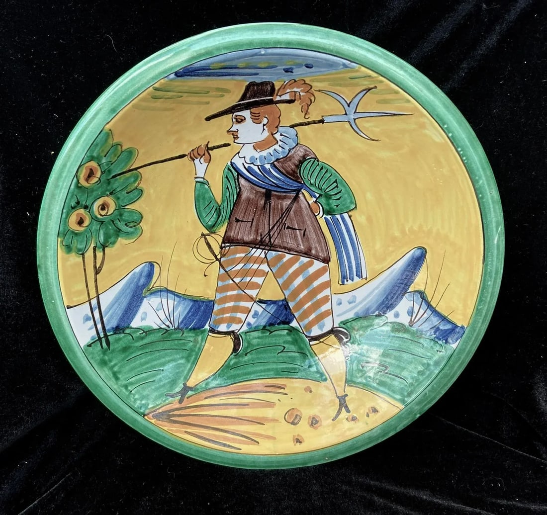 Vintage Italian Montelupo Maiolica Pottery Charger - 6