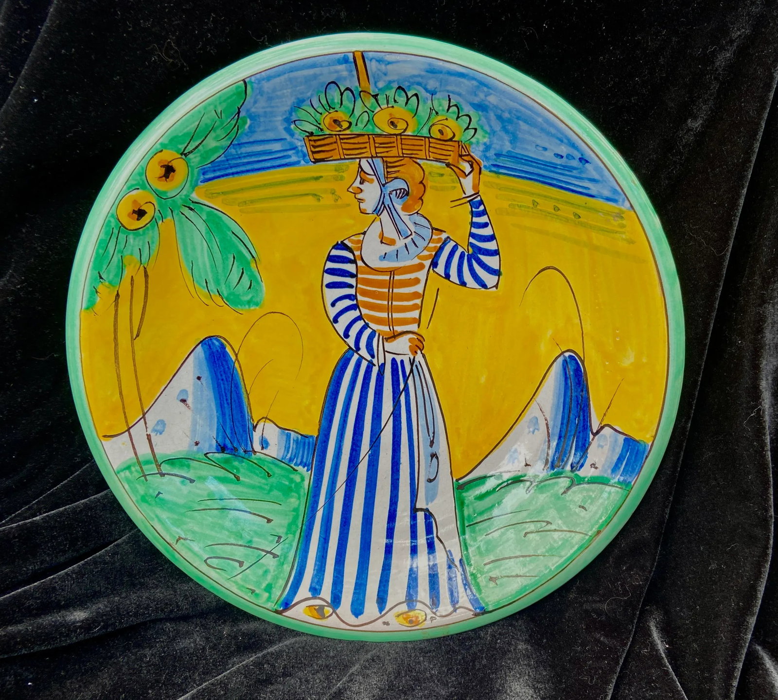Vintage Italian Montelupo Maiolica Pottery Charger - 2