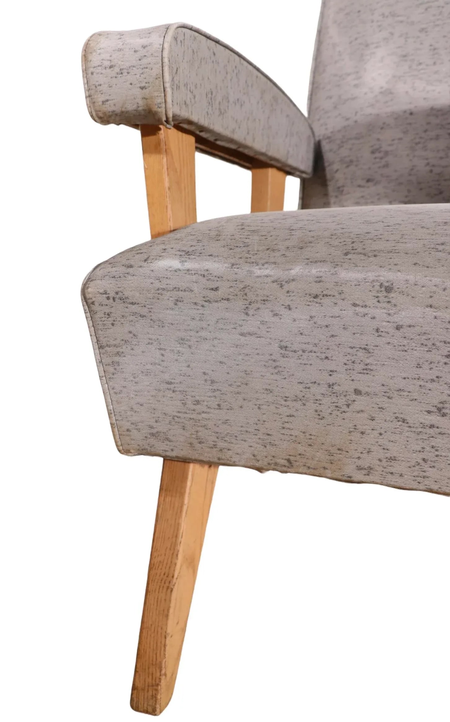Mid Century Lounge Club Chair in Original Textured Vinyl Upholstery - 2
