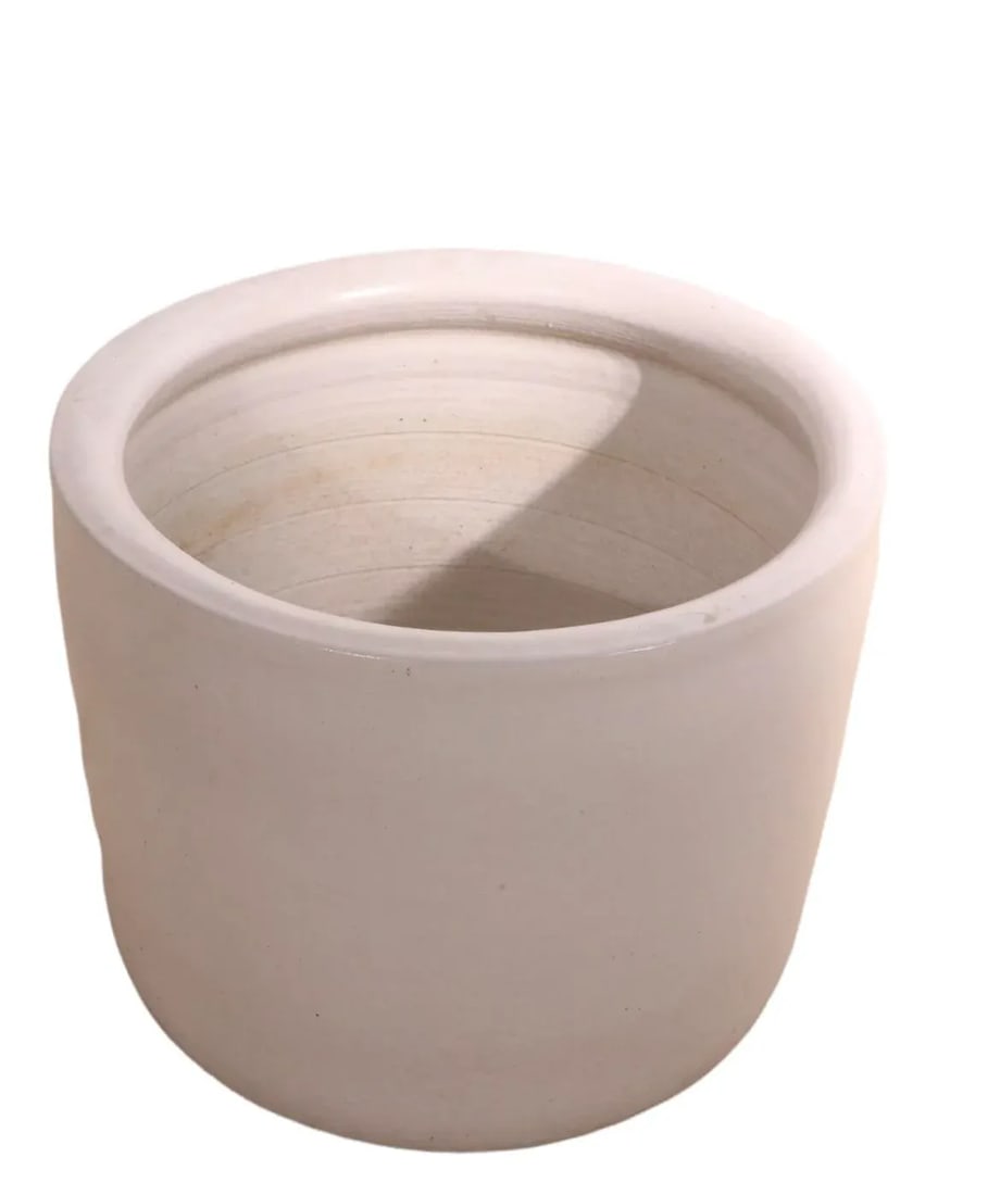 Large Mid Century White Planter Att. To Architectural Pottery - 7