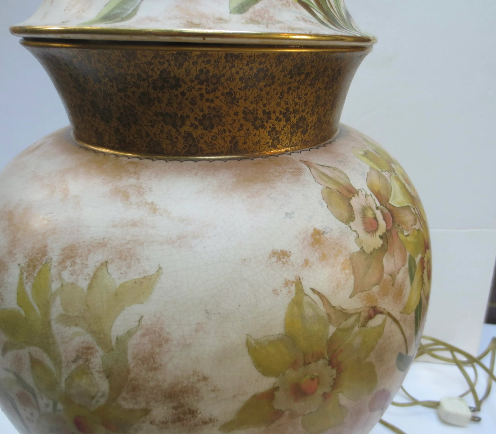 Antique Royal Doulton Burslem Ginger Jar as Lamp - 4