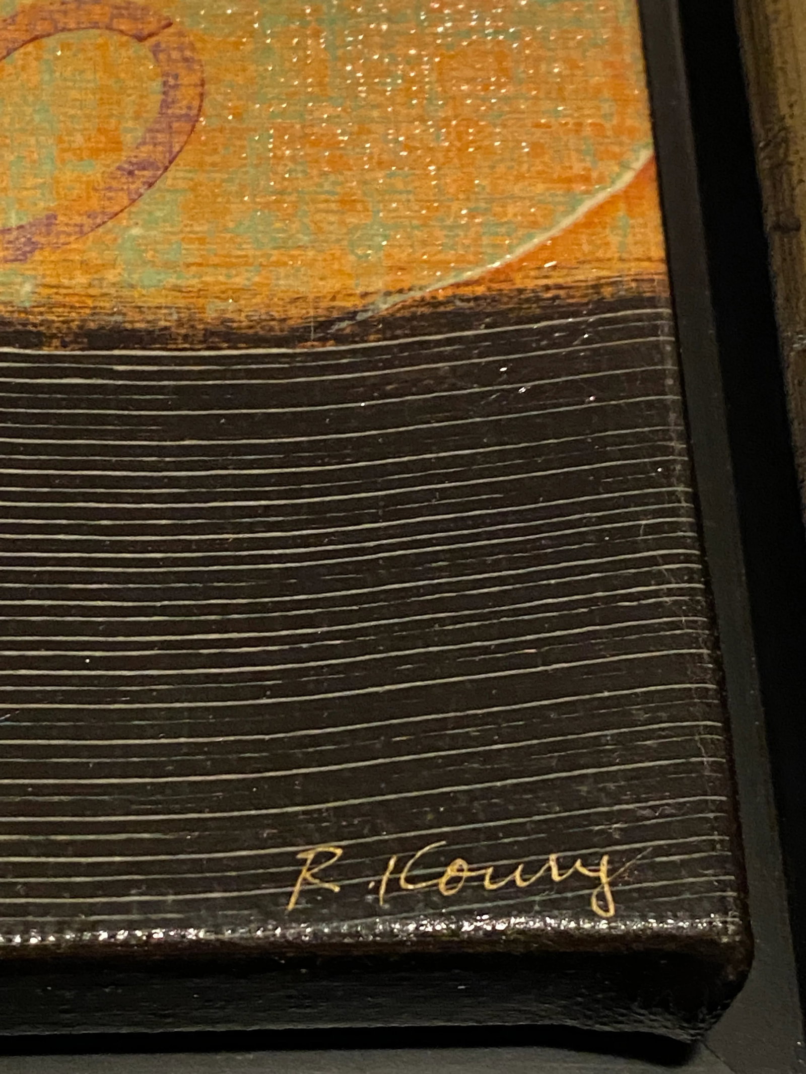 Rebecca Koury Acrylic Modernist Abstract Painting, Signed - 3
