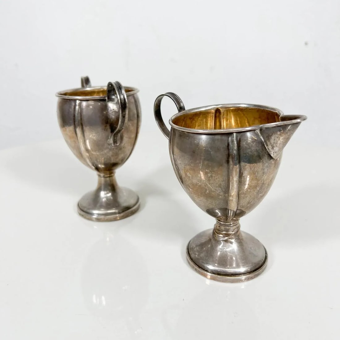 1940s M Fred Hirsch Mfh Elegant Sterling Silver Sugar Creamer Set - 4
