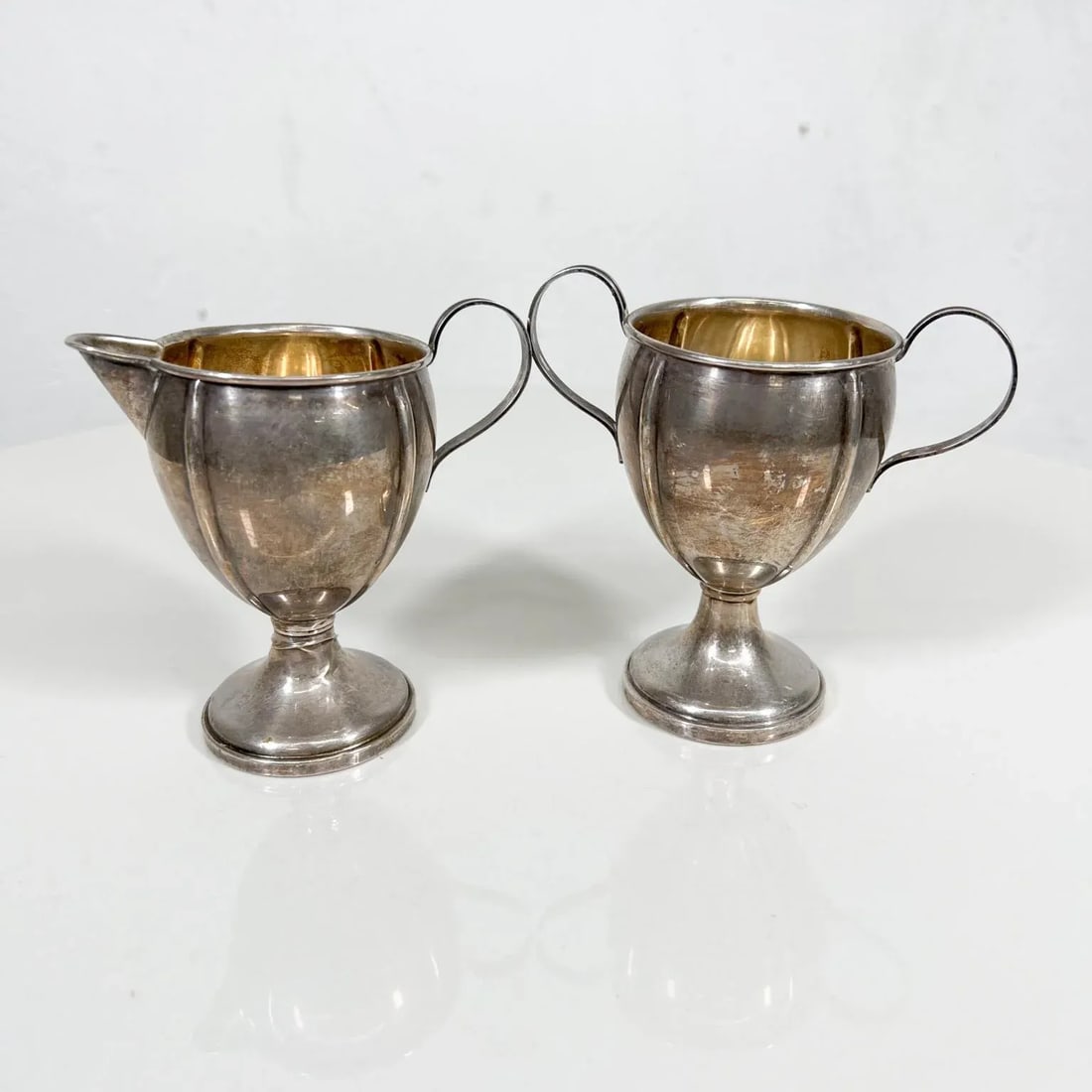 1940s M Fred Hirsch Mfh Elegant Sterling Silver Sugar Creamer Set - 5