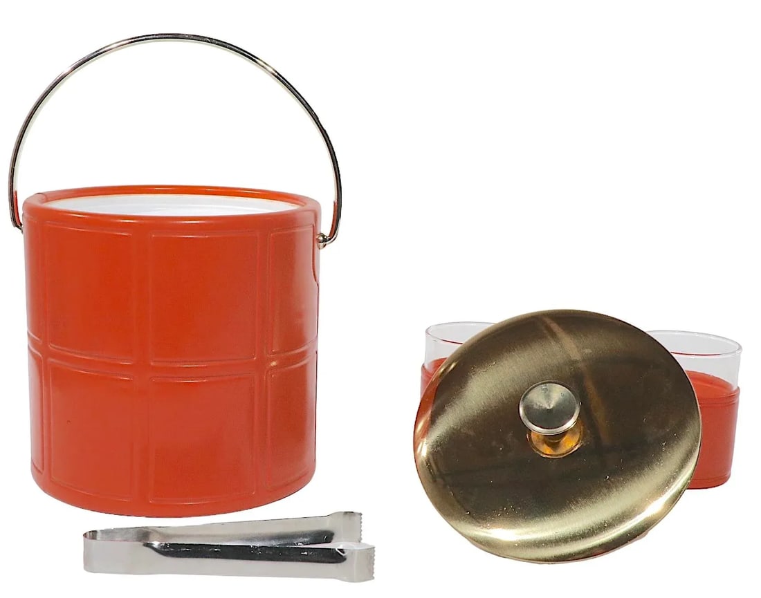 Vintage Ice Bucket Cocktail Set by Kraft Ware- 5 Pieces - 7