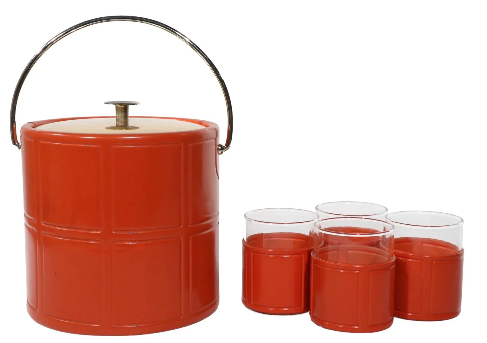 Vintage Ice Bucket Cocktail Set by Kraft Ware- 5 Pieces - 8