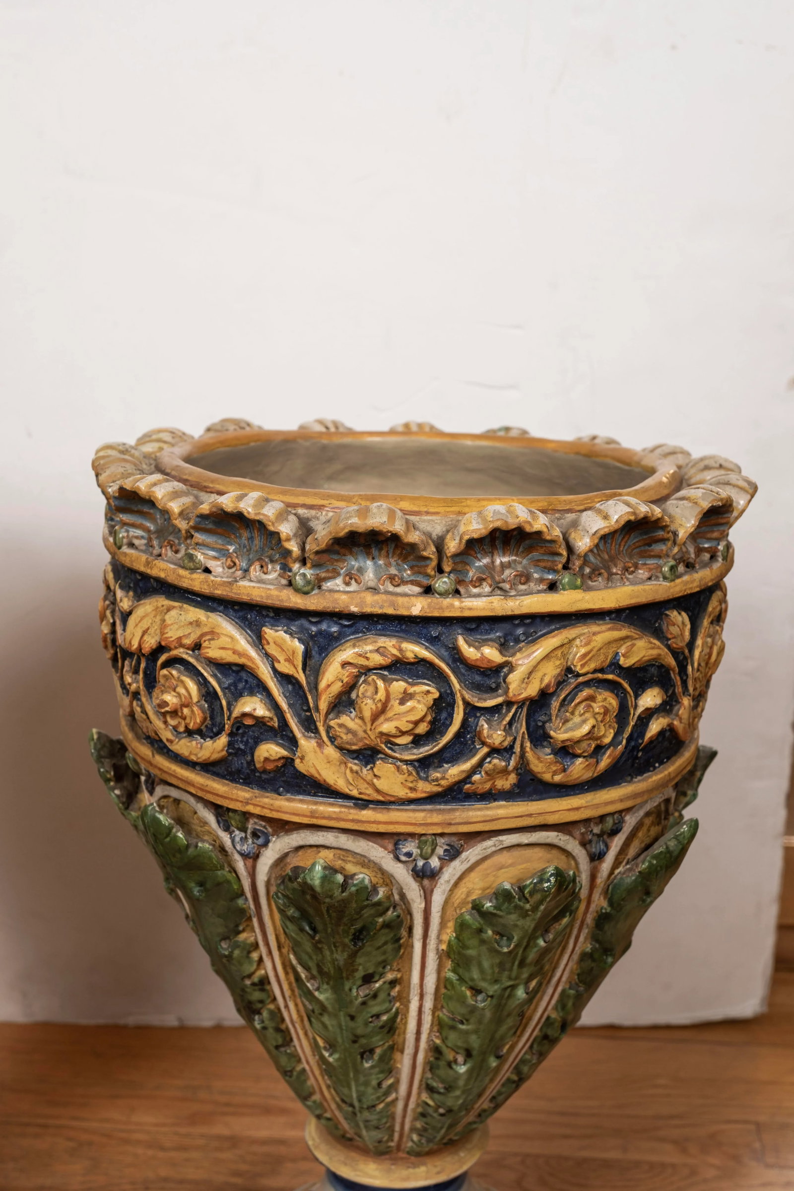 Pair of Italian Glazed Terracotta Urns or Planters - 3