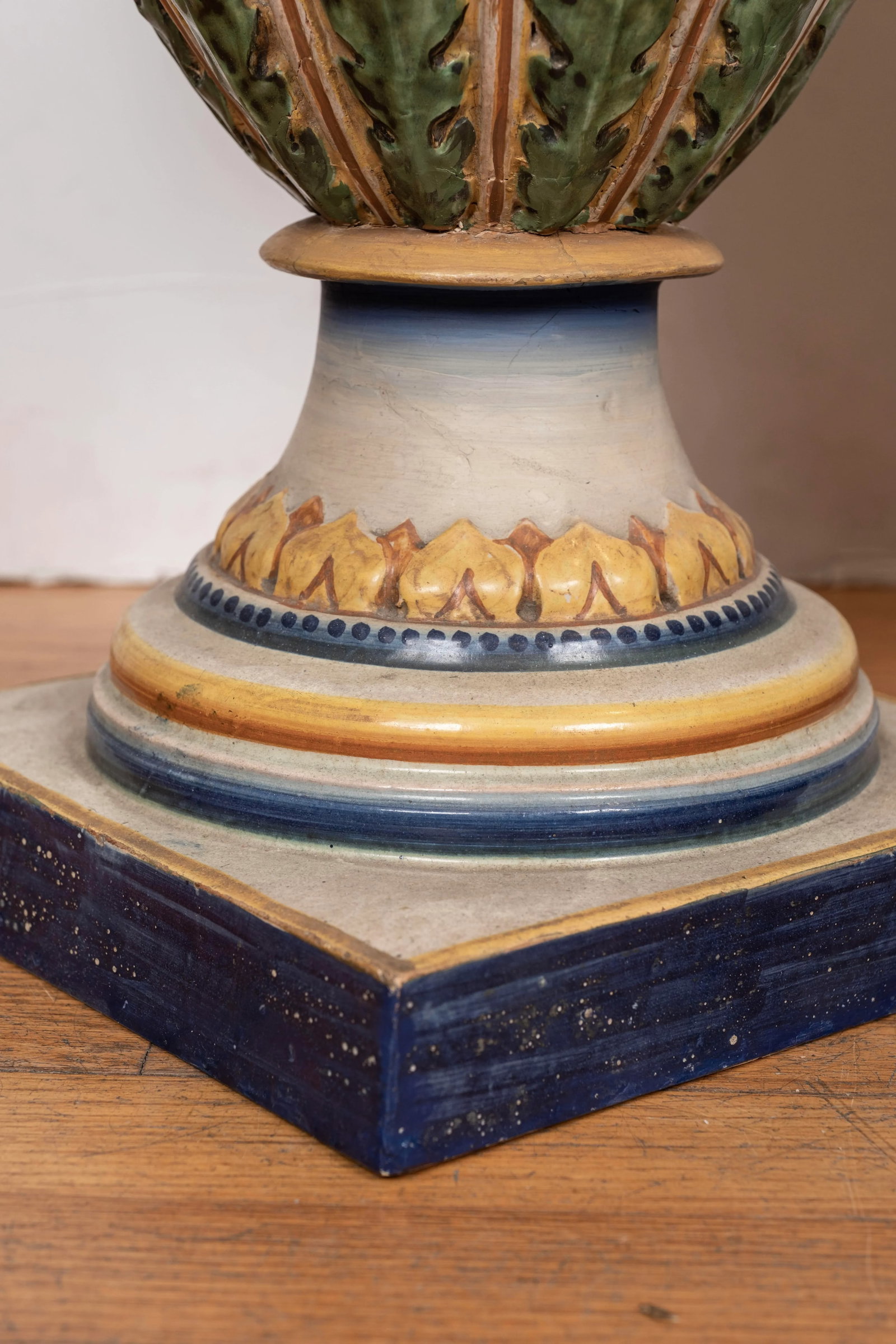 Pair of Italian Glazed Terracotta Urns or Planters - 9