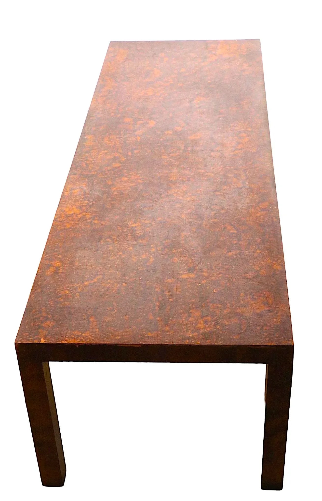 Brutalist Formica Faux Tortouse Shell Parsons Style Coffee Table C 1970's - 3