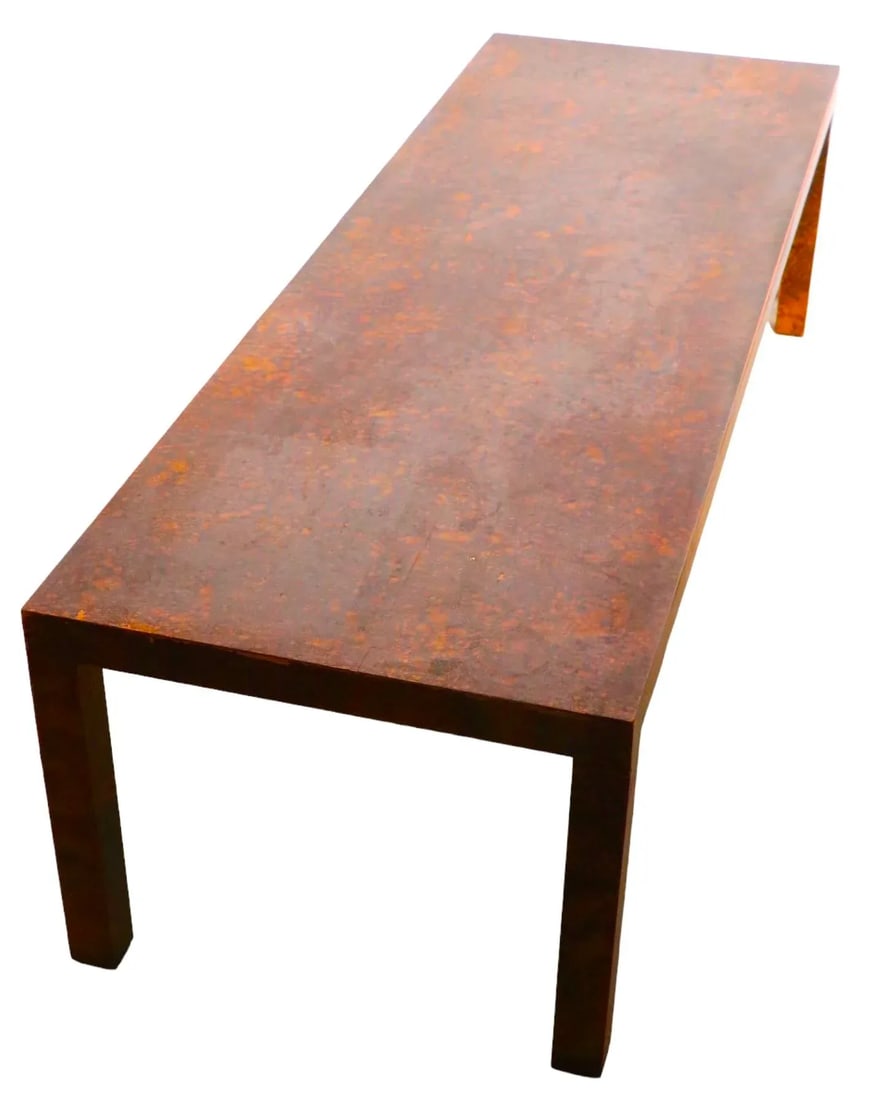 Brutalist Formica Faux Tortouse Shell Parsons Style Coffee Table C 1970's - 5