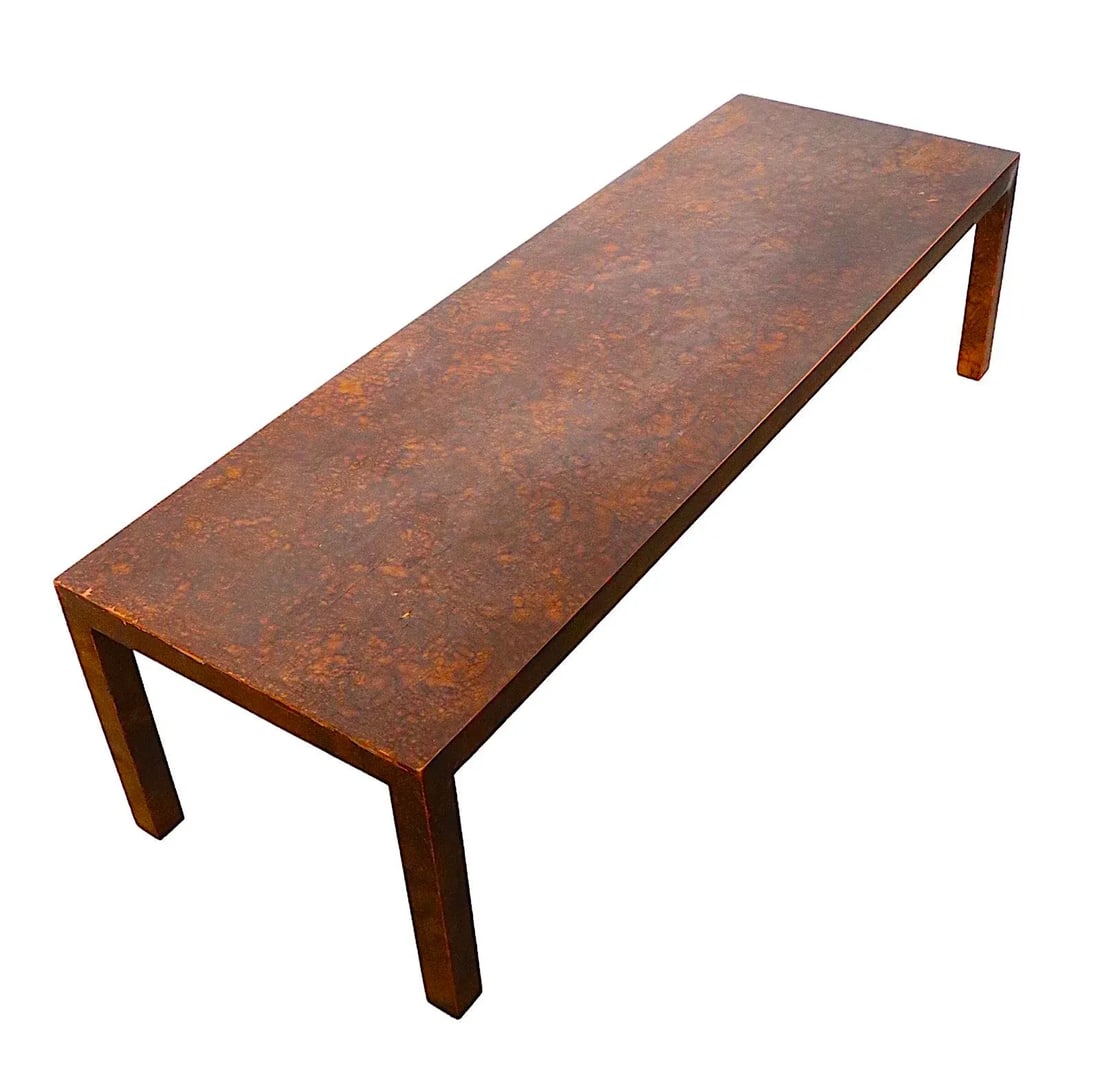 Brutalist Formica Faux Tortouse Shell Parsons Style Coffee Table C 1970's - 6