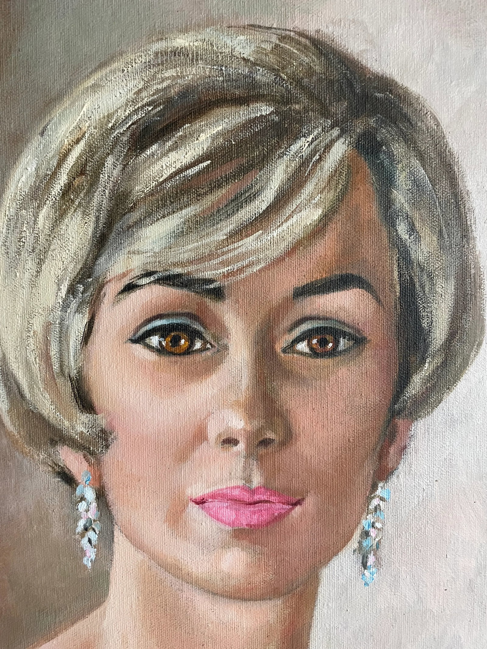 1968 Original Framed Female Portrait Painting Signed Shannon - 5