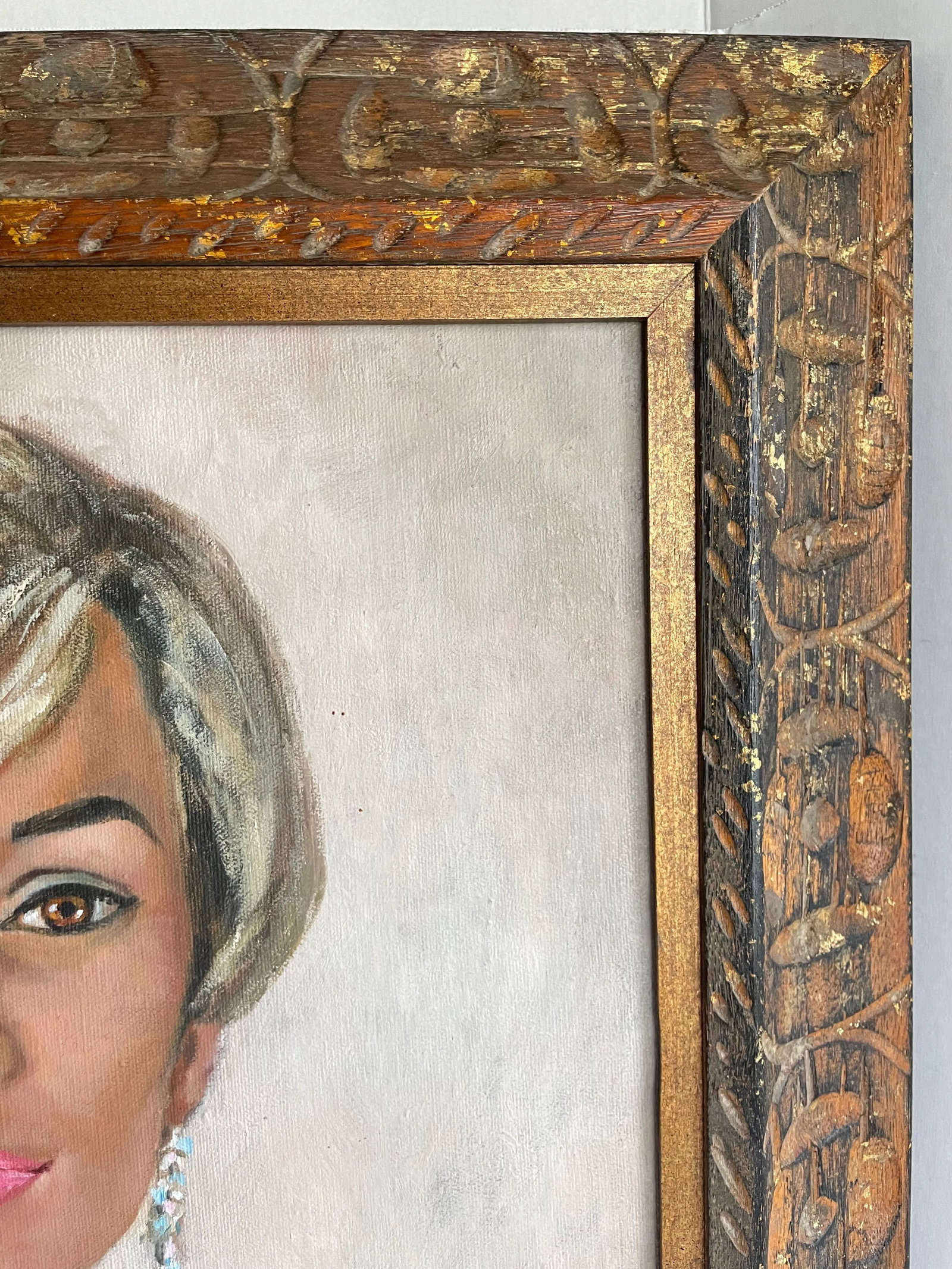 1968 Original Framed Female Portrait Painting Signed Shannon - 8