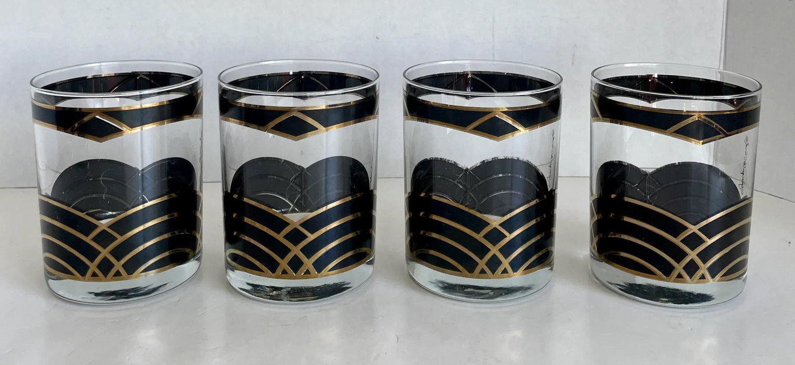 Vintage Georges Briard Art Deco Lowballs - Set of 4 - 4