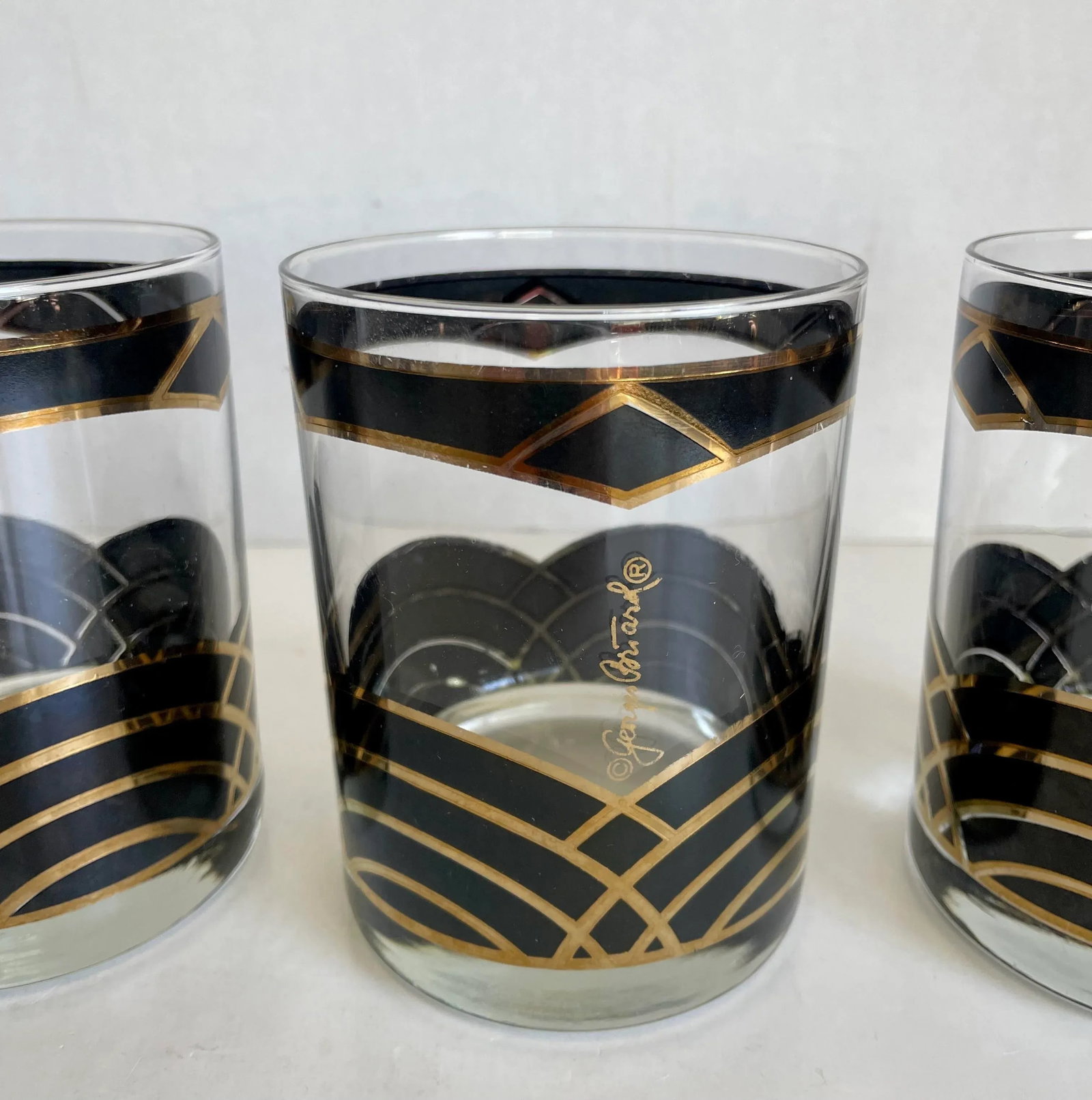 Vintage Georges Briard Art Deco Lowballs - Set of 4 - 7