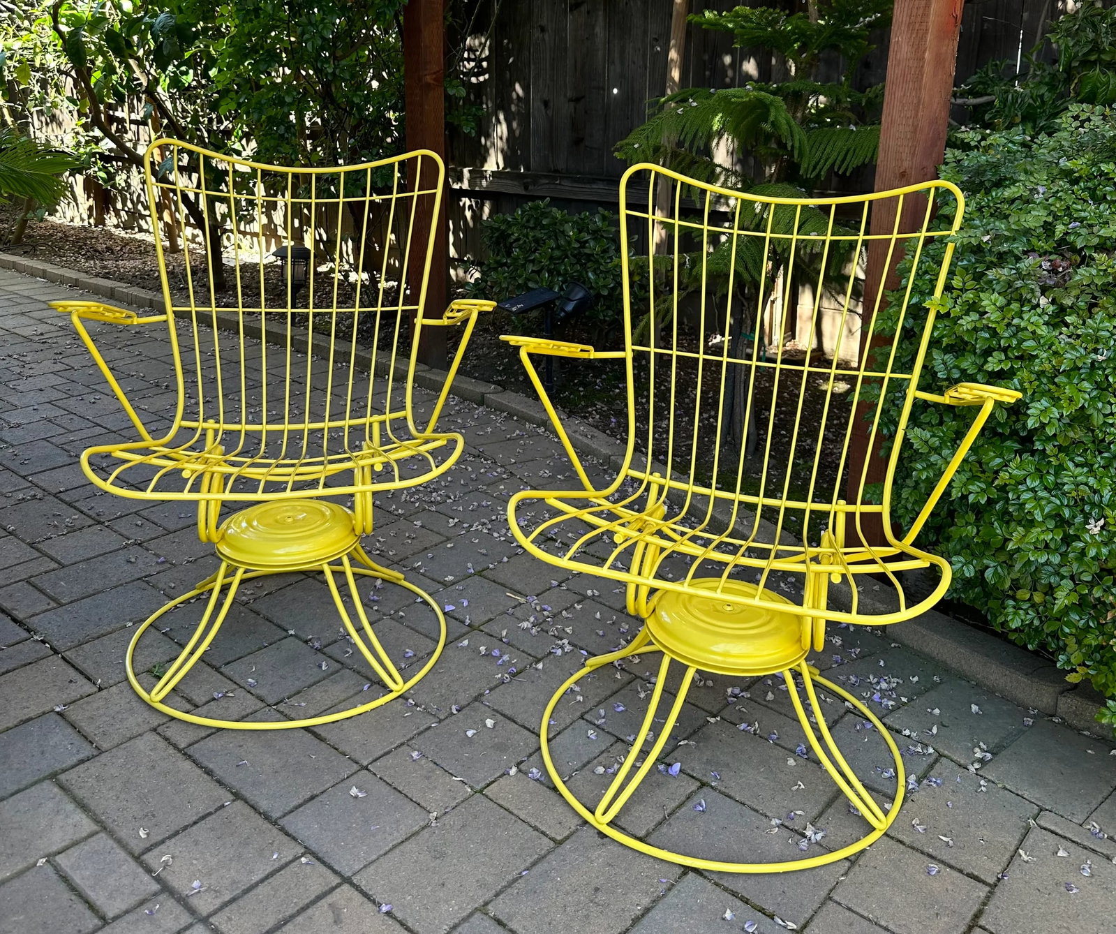 Mid-Century Homecrest Metal Wire Rocker Swivel Chairs - a Pair - 2