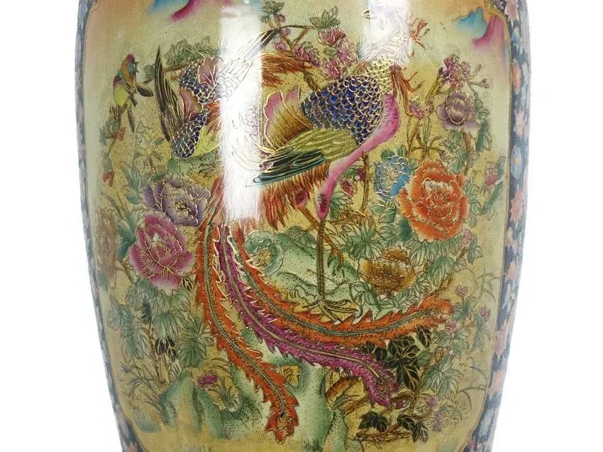 19th Century Tall Japanese Floral Porcelain Vase - 3
