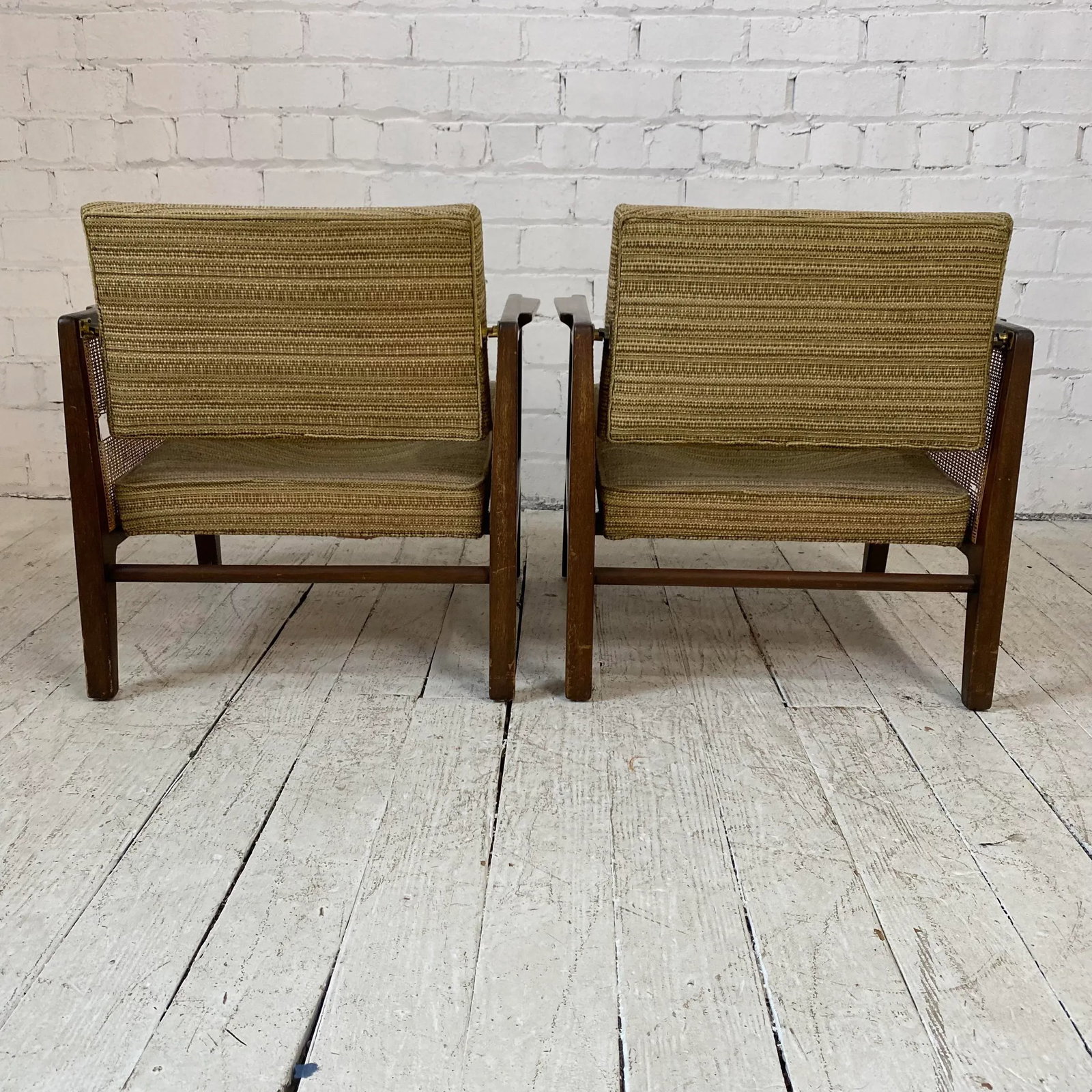 Pair of Cane Sided Lounge Chairs by Edward Wormley for Dunbar - 4