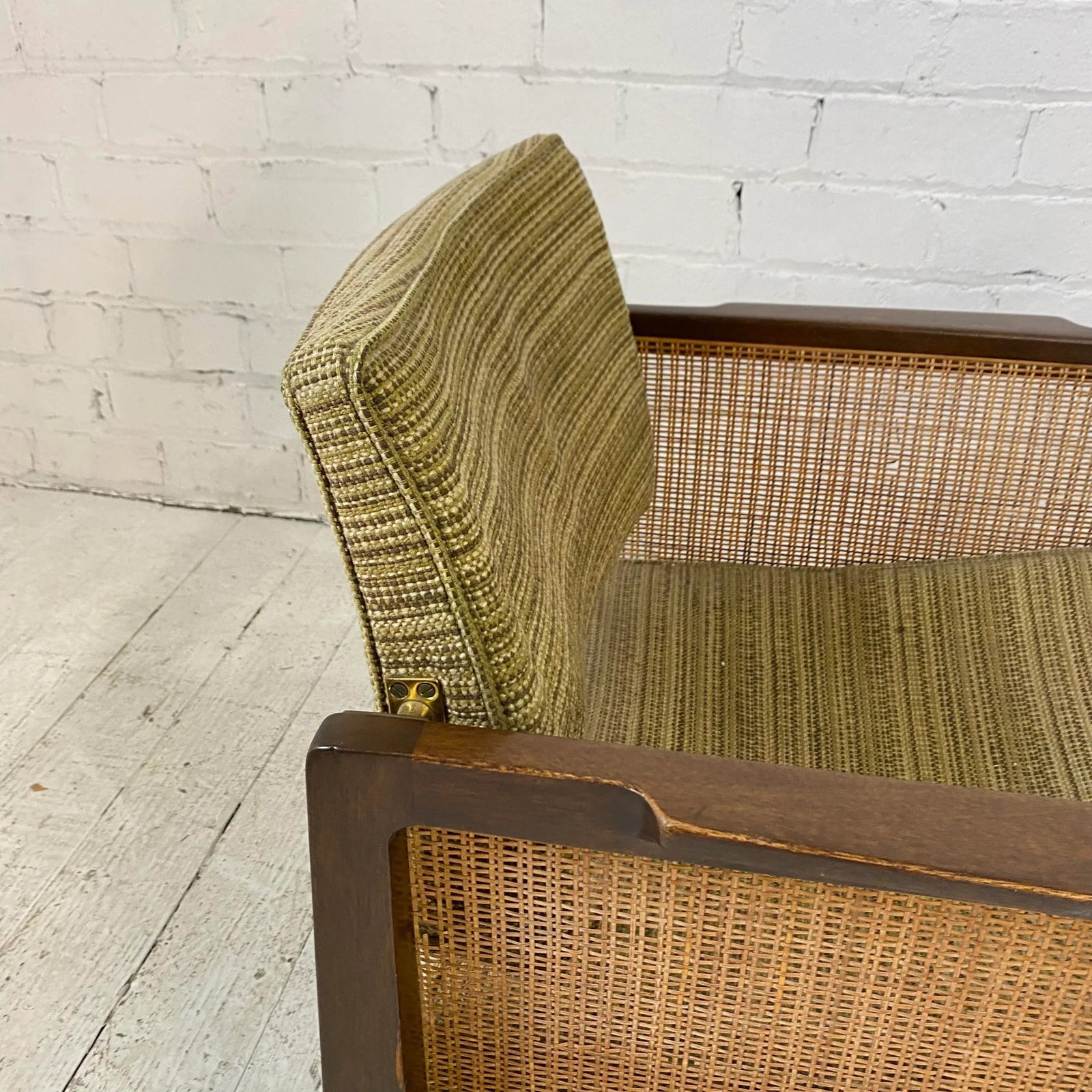 Pair of Cane Sided Lounge Chairs by Edward Wormley for Dunbar - 7