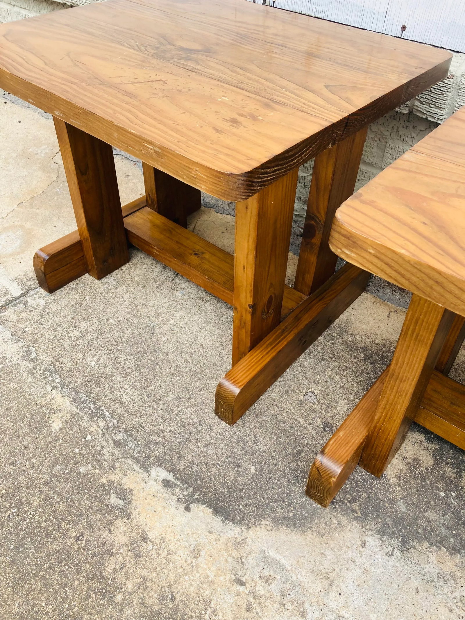 Rustic Modern Side Tables, a Pair - 2
