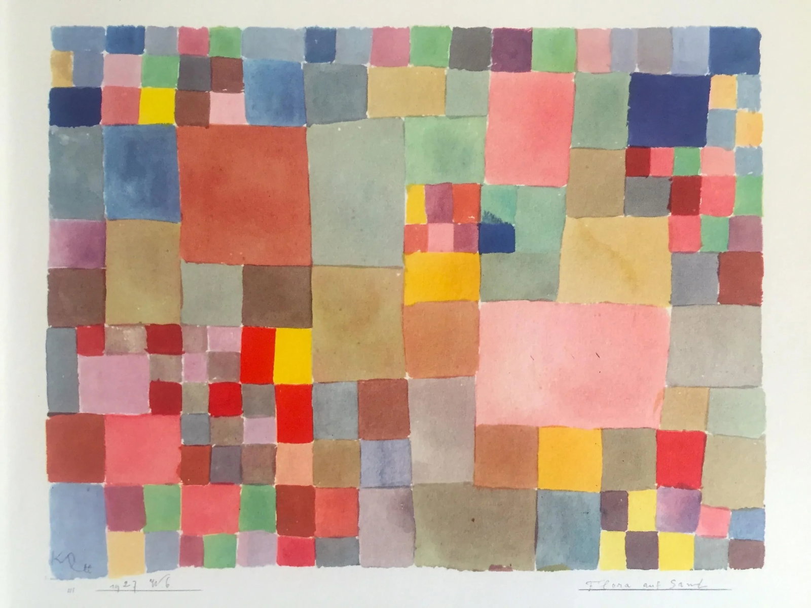 Paul Klee Vintage 1969 Abstract Modernist Lithograph Print " Flora on Sand " 1927 - 2