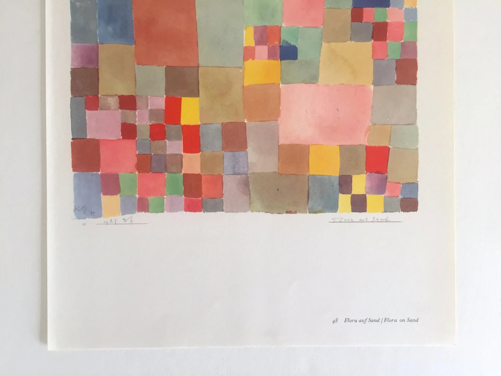 Paul Klee Vintage 1969 Abstract Modernist Lithograph Print " Flora on Sand " 1927 - 7