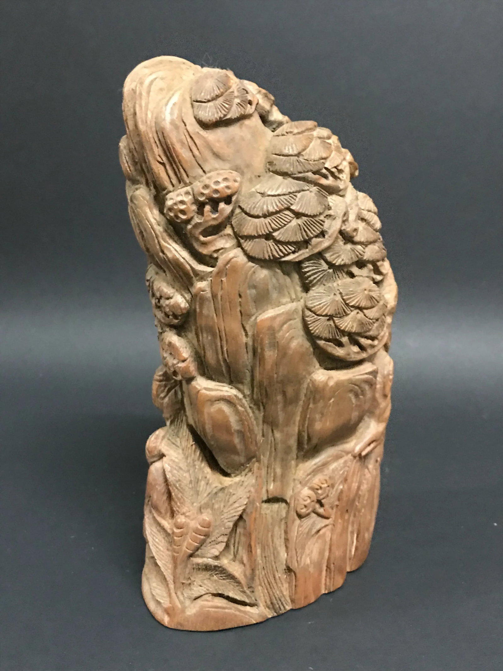 Vintage Chinese Art Carved Bamboo Mountain Villages Scenery Sculpture - 6
