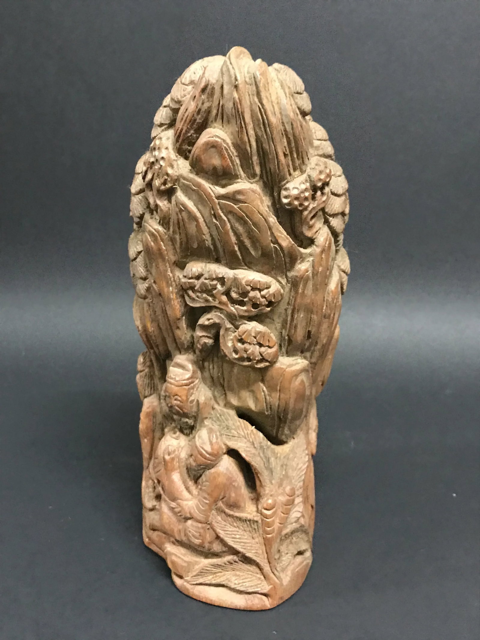 Vintage Chinese Art Carved Bamboo Mountain Villages Scenery Sculpture - 7