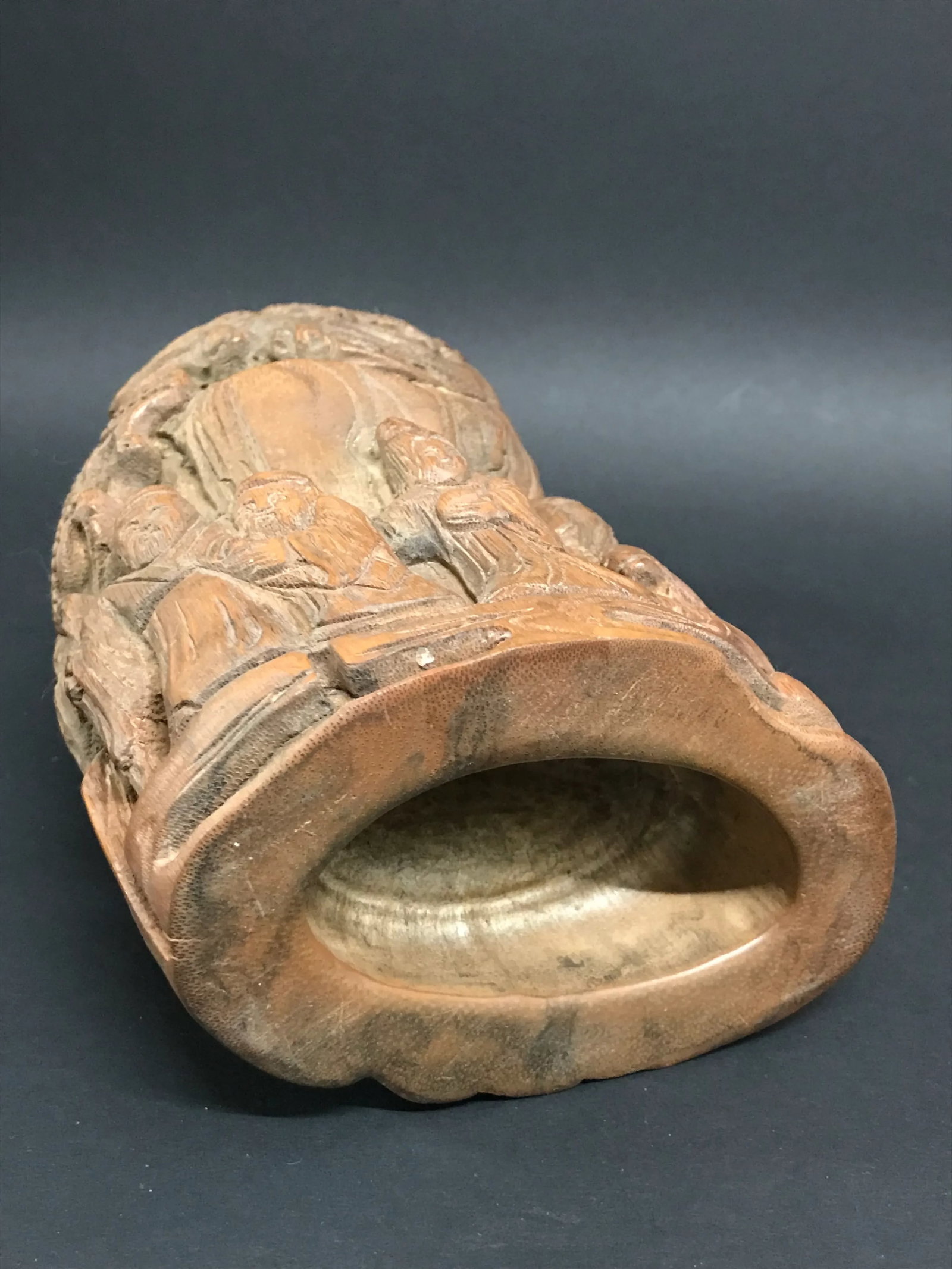 Vintage Chinese Art Carved Bamboo Mountain Villages Scenery Sculpture - 8