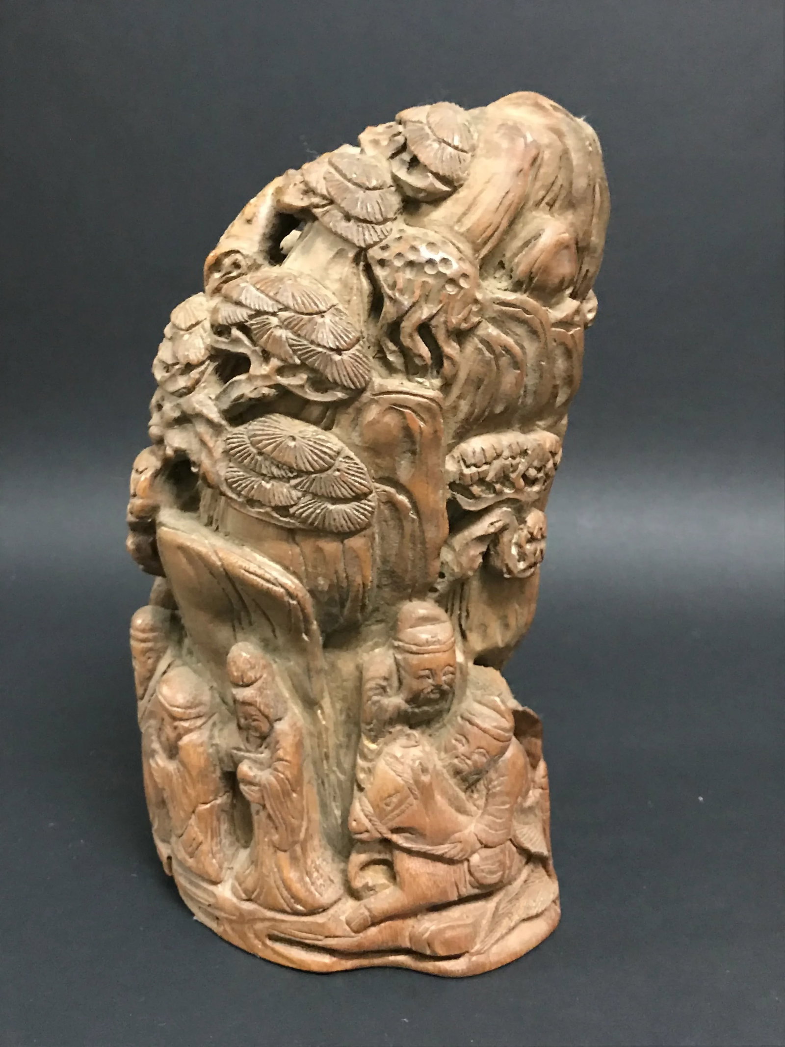 Vintage Chinese Art Carved Bamboo Mountain Villages Scenery Sculpture - 9