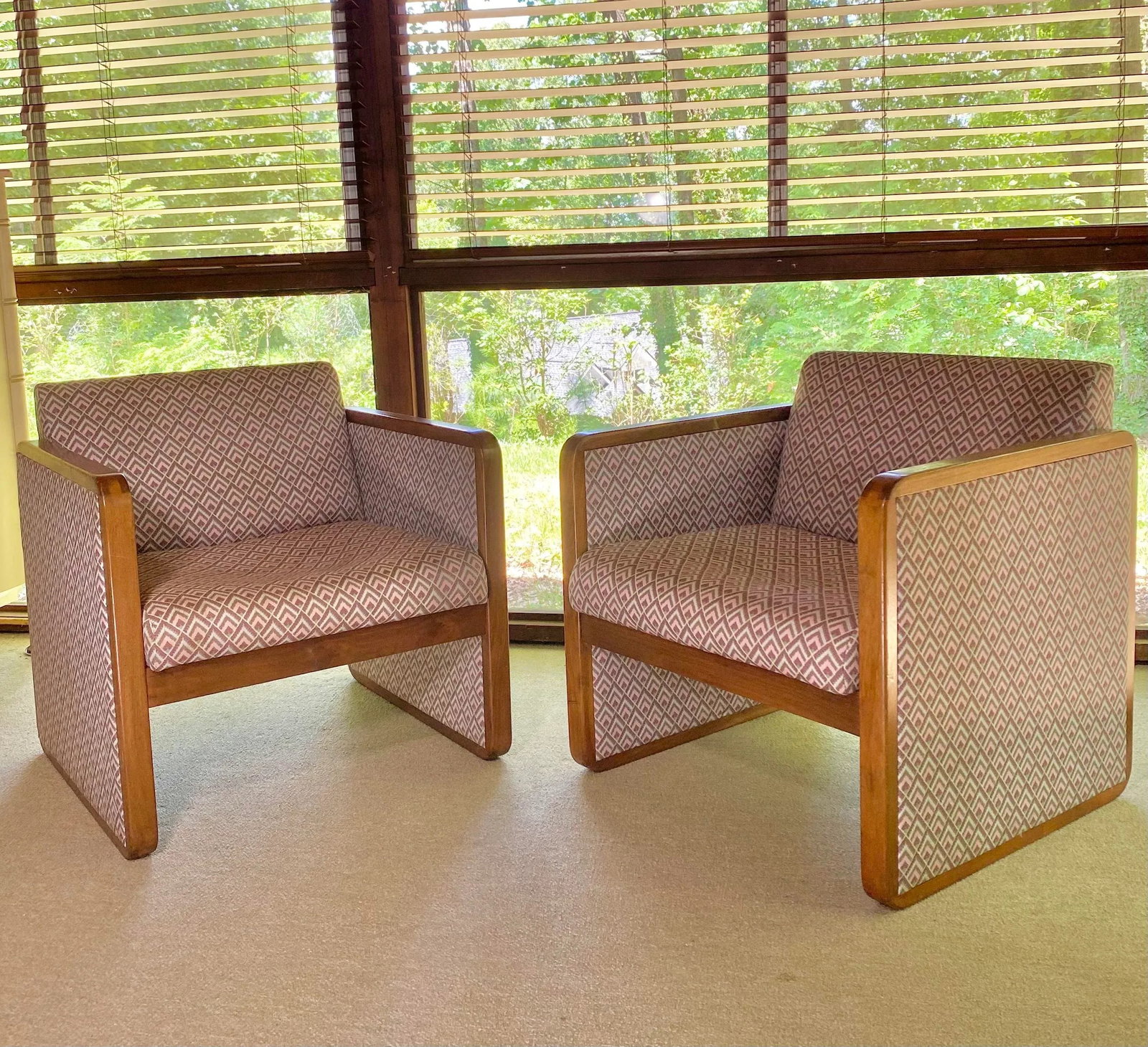 1970s Milo Baughman Style Cube Chairs - a Pair - 2