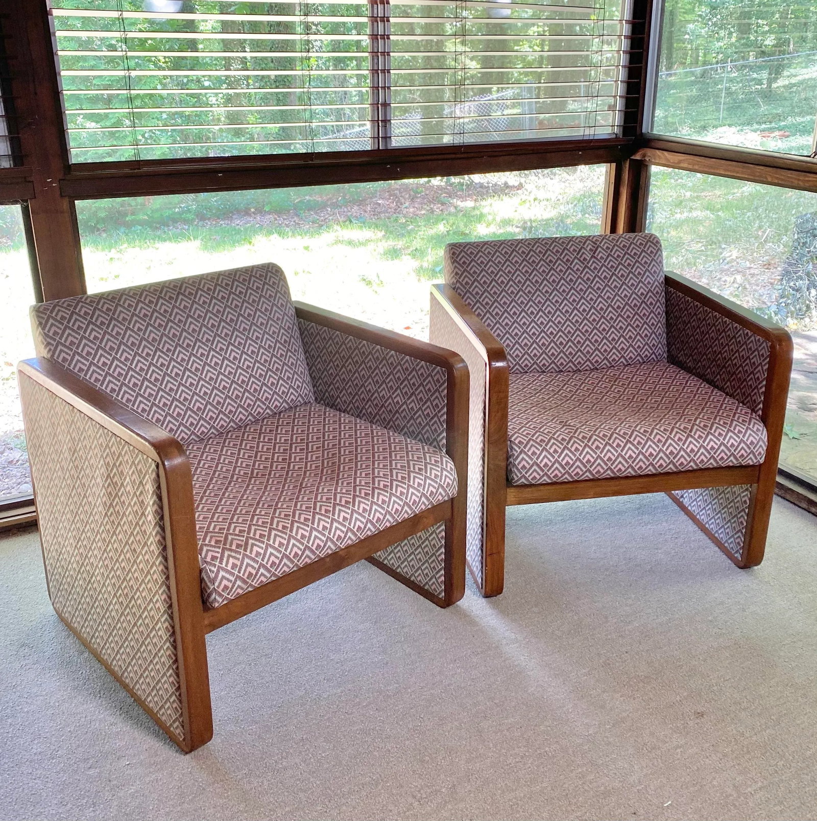 1970s Milo Baughman Style Cube Chairs - a Pair - 3