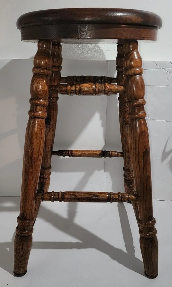 20thc Bar Stools, Pair - 7