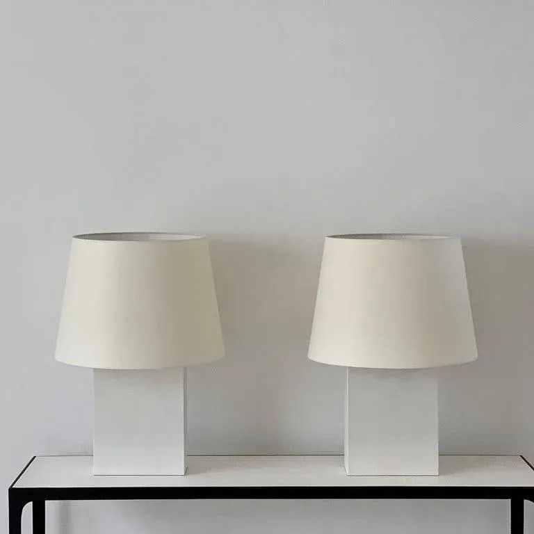 Pair or Large 'Bloc' Parchment Lamps by Design FrÃ¨res - 2