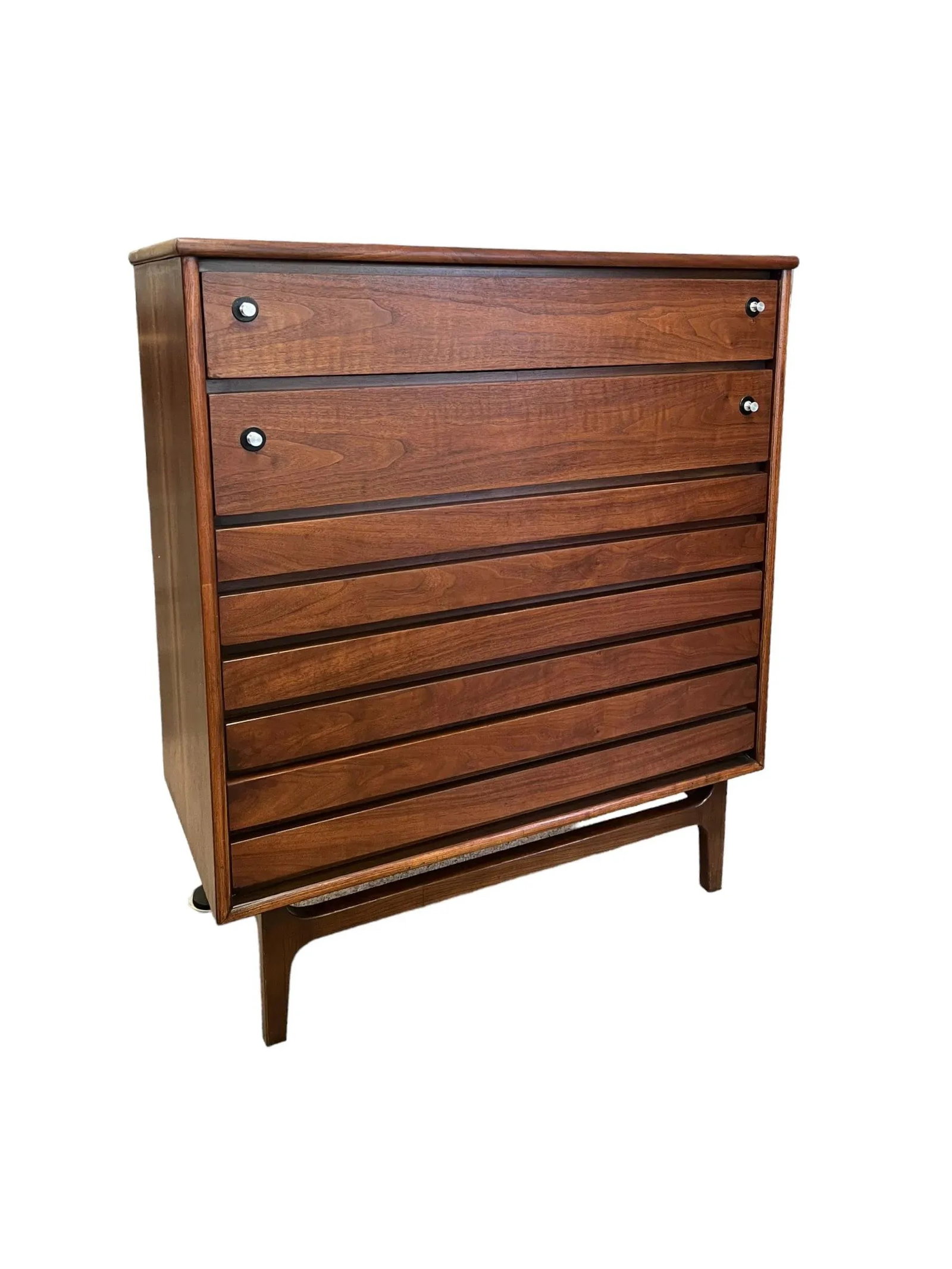 1970s Vintage Mid Century Modern 5 Drawer Dresser by Stanley Dovetail Drawers - 4