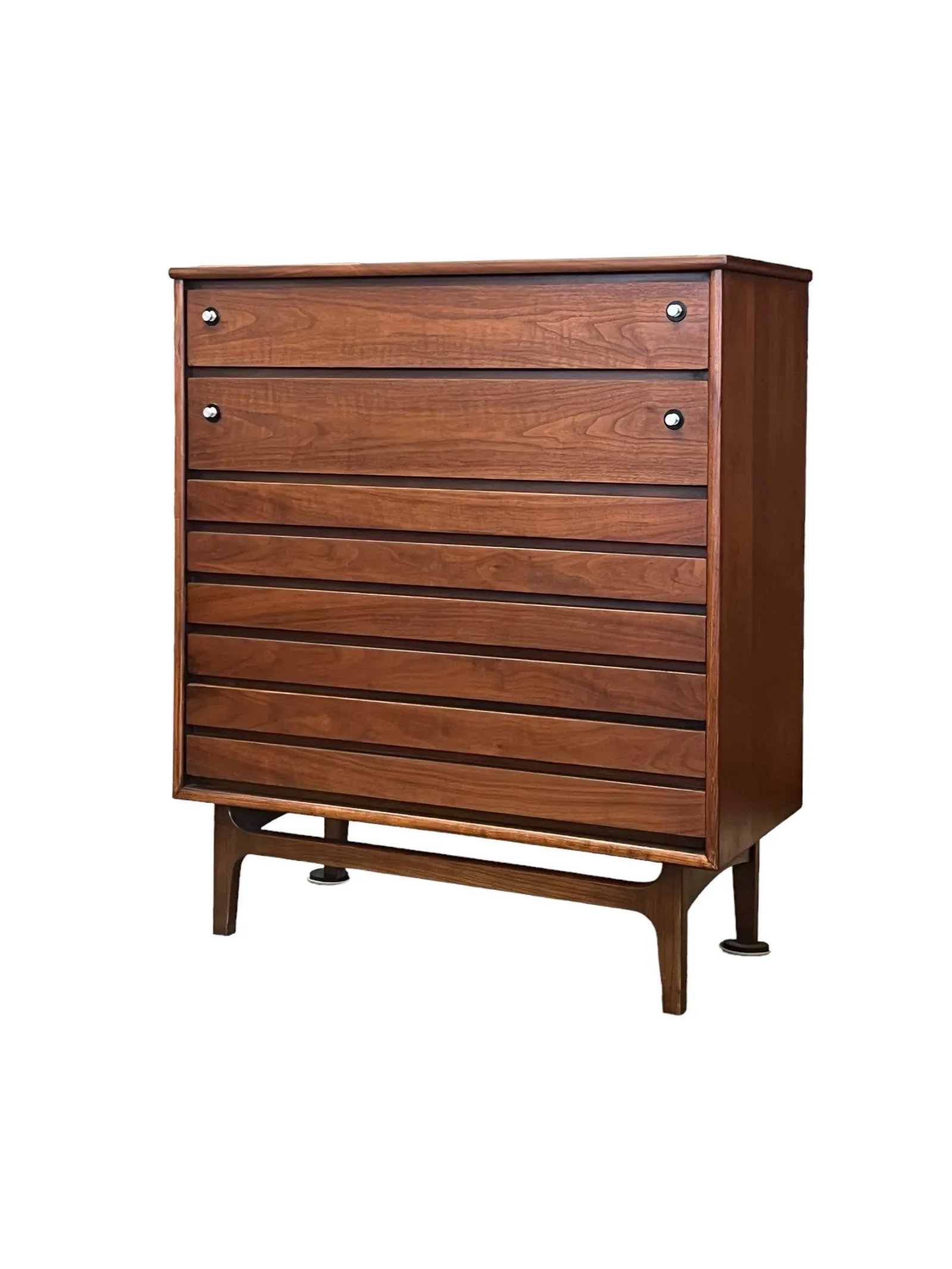 1970s Vintage Mid Century Modern 5 Drawer Dresser by Stanley Dovetail Drawers - 7