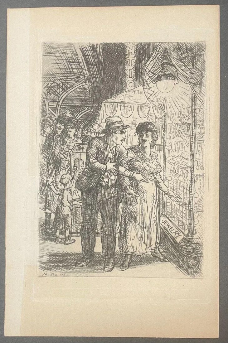 Original John Sloan 'jewelry Store Window (carlotta's Indecision) Etching - 2